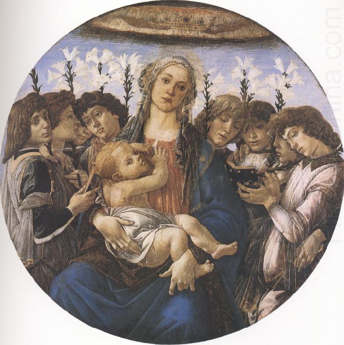 Madonna and Child with eight Angels or Raczinskj Tondo (mk36), Sandro Botticelli